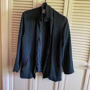 Teal silk lined coat